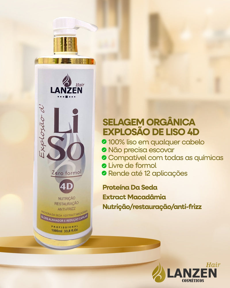 GLOSS ALINHADOR ORGÂNICO LISO 4D - LANZEN